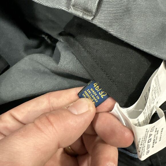 Polo Ralph Lauren Gray Tuxedo Teddy Bear Classic Fit Flat Front Pants 46x32 EUC - Picture 6 of 8